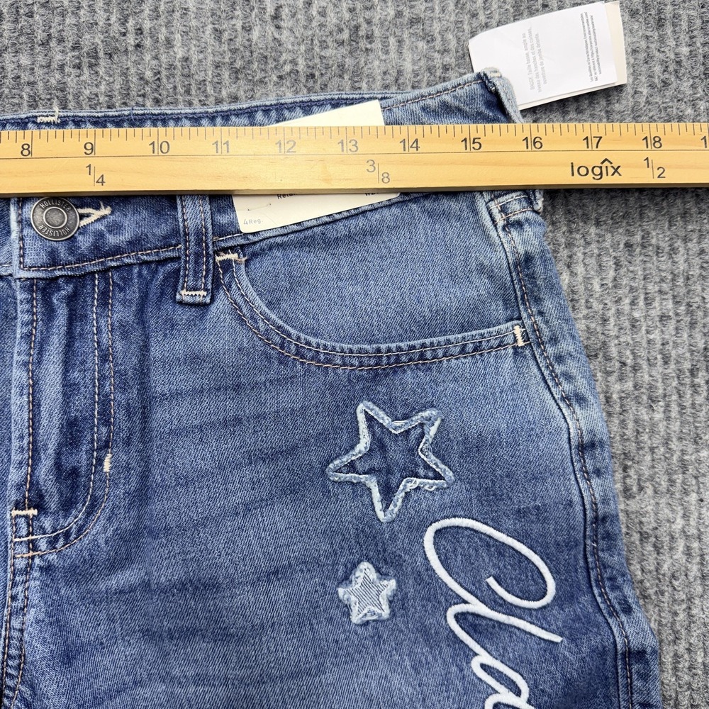 Hollister Low-Rise Baggy Jeans Womens 4 Light Wash Wide-Leg Stars 2026 Denim - Picture 9 of 13
